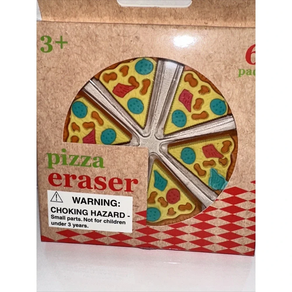 NEW 6 Slices Pizza eraser teacher supply Fun party favor math counter fraction